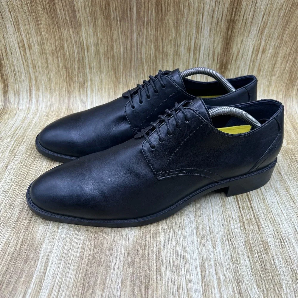Cole Haan Hawthorne Men's Size 9.5 M Black Leather Plain Toe Dress Shoes C32351